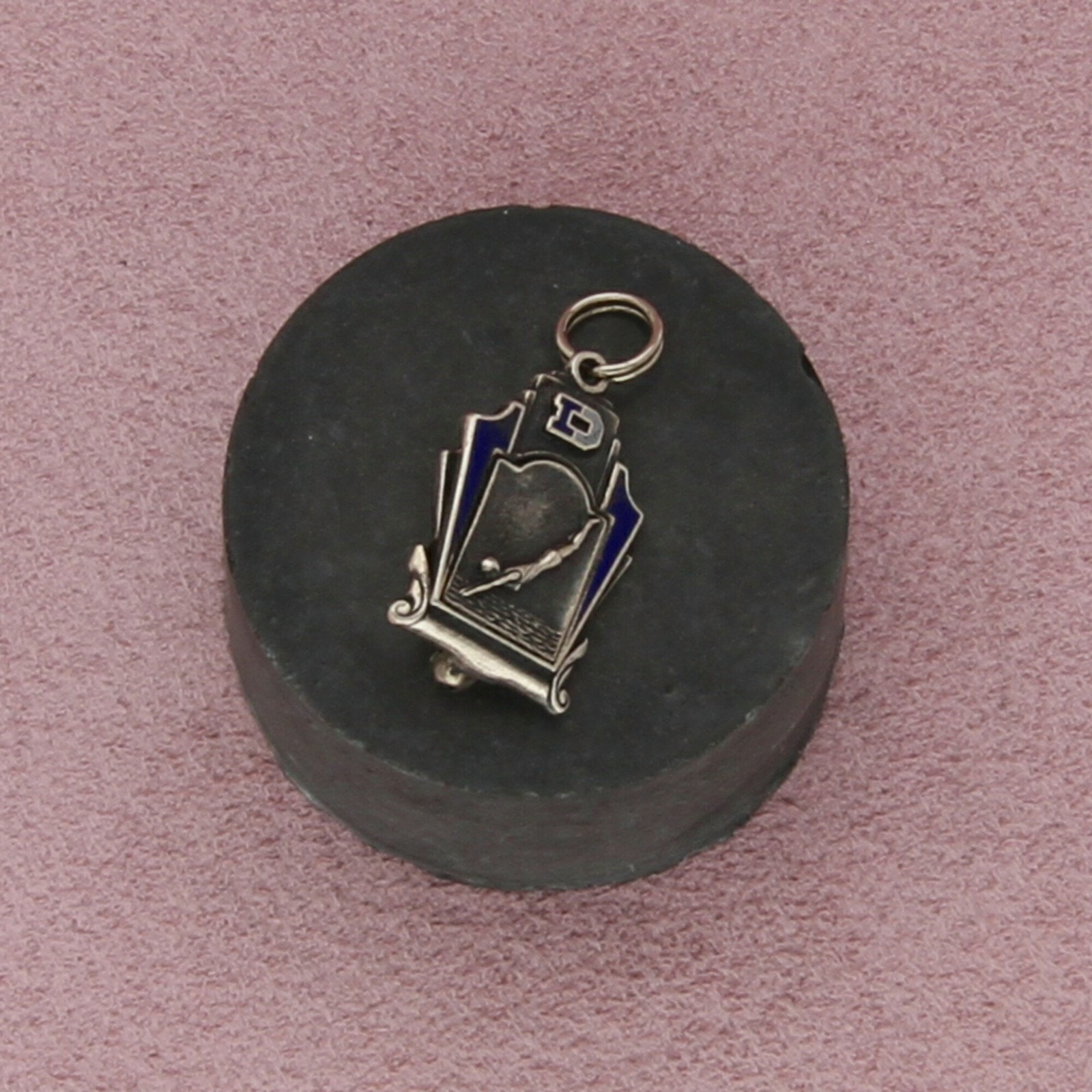 Sterling Silver Vintage 1967 Swim Team Lapel Pin Charm Pendant